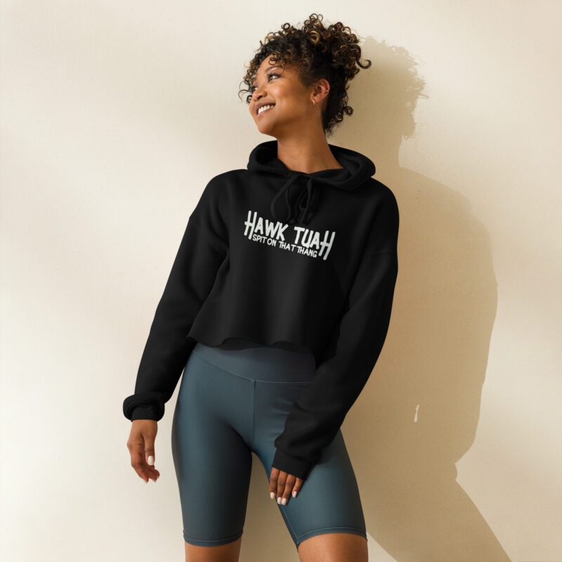 Hawk Tuah Crop Hoodie - Image 2