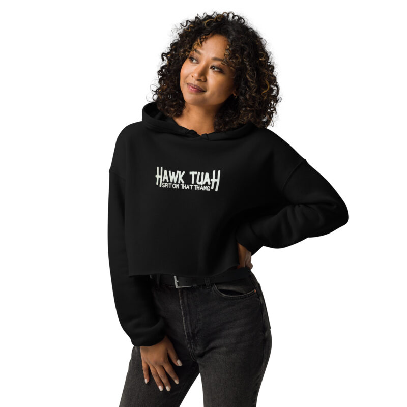 Hawk Tuah Crop Hoodie - Image 3